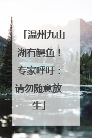 温州九山湖有鳄鱼！专家呼吁：请勿随意放生