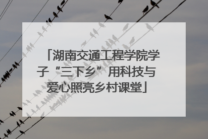 湖南交通工程学院学子“三下乡”用科技与爱心照亮乡村课堂