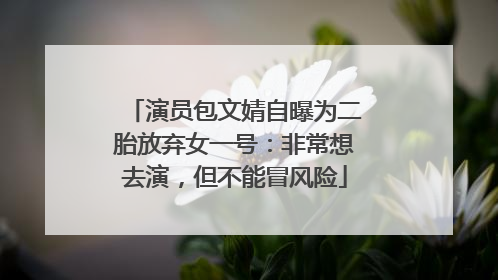 演员包文婧自曝为二胎放弃女一号：非常想去演，但不能冒风险