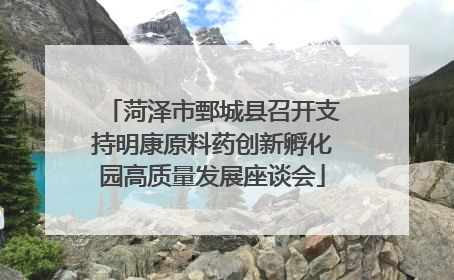 菏泽市鄄城县召开支持明康原料药创新孵化园高质量发展座谈会