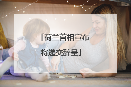 荷兰首相宣布将递交辞呈