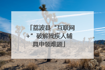 荔波县“互联网+”破解残疾人辅具申领难题