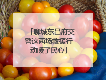 聊城东昌府交警这两场救援行动暖了民心