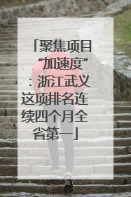 聚焦项目“加速度”：浙江武义这项排名连续四个月全省第一