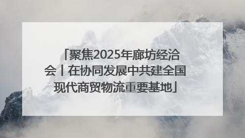 聚焦2025年廊坊经洽会丨在协同发展中共建全国现代商贸物流重要基地