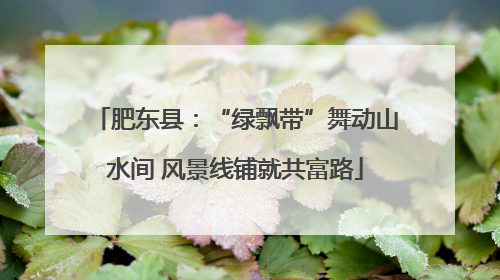 肥东县：“绿飘带”舞动山水间 风景线铺就共富路