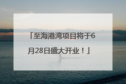 至海港湾项目将于6月28日盛大开业！