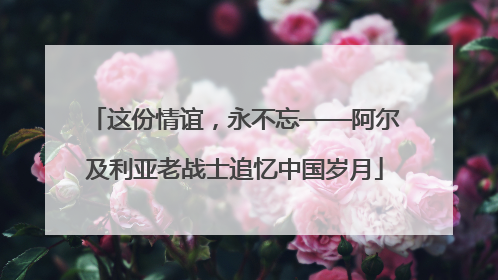 这份情谊，永不忘——阿尔及利亚老战士追忆中国岁月
