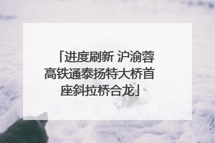 进度刷新 沪渝蓉高铁通泰扬特大桥首座斜拉桥合龙