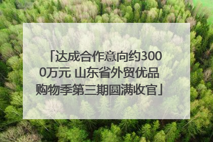 达成合作意向约3000万元 山东省外贸优品购物季第三期圆满收官