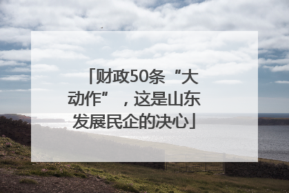 财政50条“大动作”，这是山东发展民企的决心
