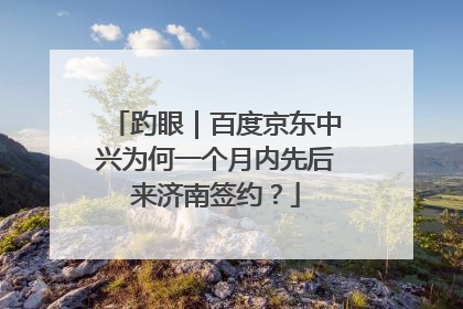 趵眼｜百度京东中兴为何一个月内先后来济南签约？