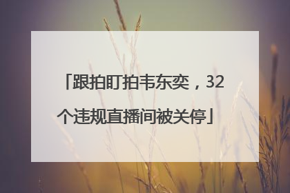 跟拍盯拍韦东奕，32个违规直播间被关停