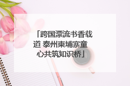 跨国漂流书香载道 泰州柬埔寨童心共筑知识桥