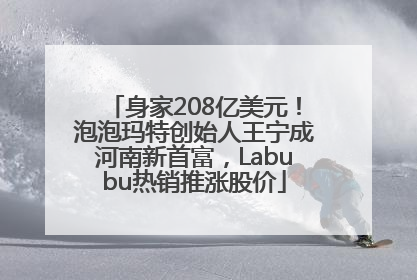 身家208亿美元！泡泡玛特创始人王宁成河南新首富，Labubu热销推涨股价