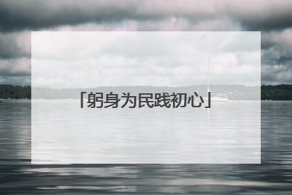 躬身为民践初心