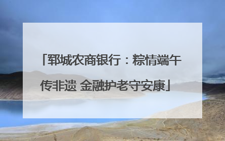 郓城农商银行：粽情端午传非遗 金融护老守安康