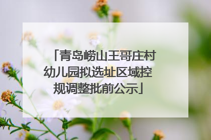青岛崂山王哥庄村幼儿园拟选址区域控规调整批前公示