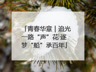 青春华章｜追光一路“声”花 逐梦“船”承百年