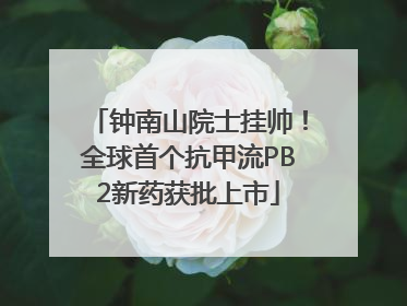 钟南山院士挂帅！全球首个抗甲流PB2新药获批上市