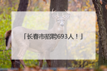 长春市招聘693人！