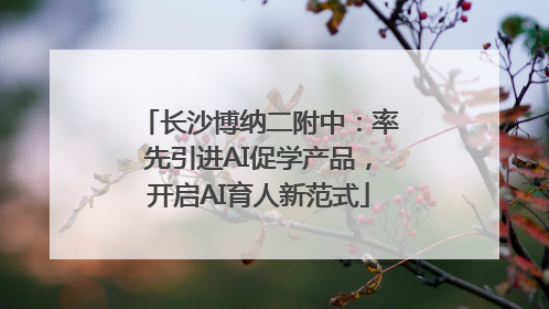 长沙博纳二附中：率先引进AI促学产品，开启AI育人新范式