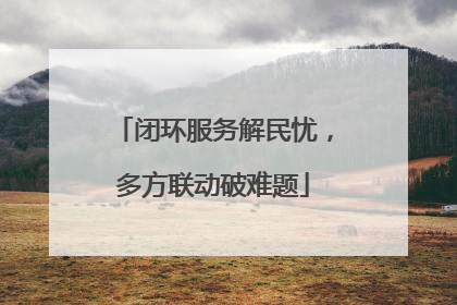 闭环服务解民忧，多方联动破难题