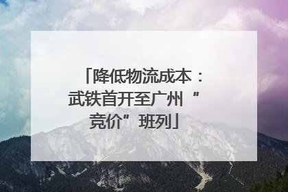 降低物流成本：武铁首开至广州“竞价”班列