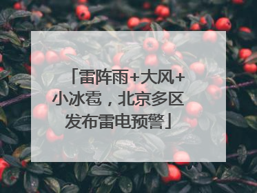 雷阵雨+大风+小冰雹，北京多区发布雷电预警
