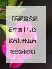 高质量发展看中国丨特色教育打开五育融合新模式