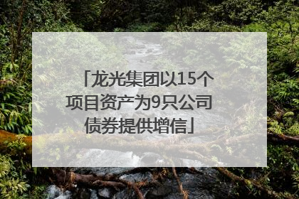 龙光集团以15个项目资产为9只公司债券提供增信