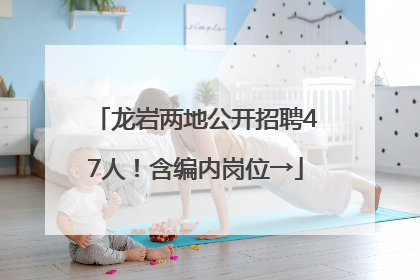 龙岩两地公开招聘47人！含编内岗位→