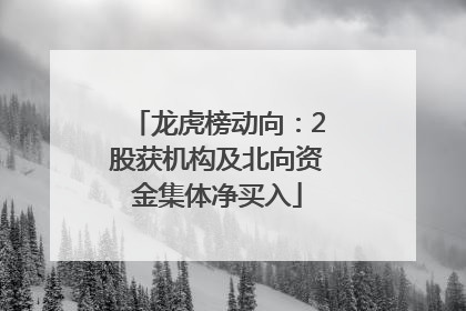 龙虎榜动向：2股获机构及北向资金集体净买入