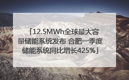 12.5MWh全球最大容量储能系统发布 合肥一季度储能系统同比增长425%