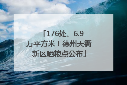 176处、6.9万平方米！德州天衢新区晒粮点公布