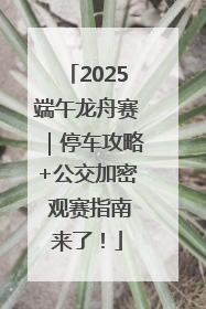 2025端午龙舟赛｜停车攻略+公交加密 观赛指南来了！