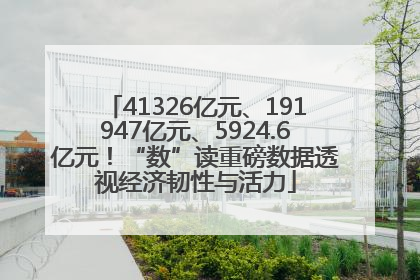 41326亿元、191947亿元、5924.6亿元！“数”读重磅数据透视经济韧性与活力