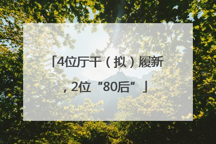 4位厅干（拟）履新，2位“80后”